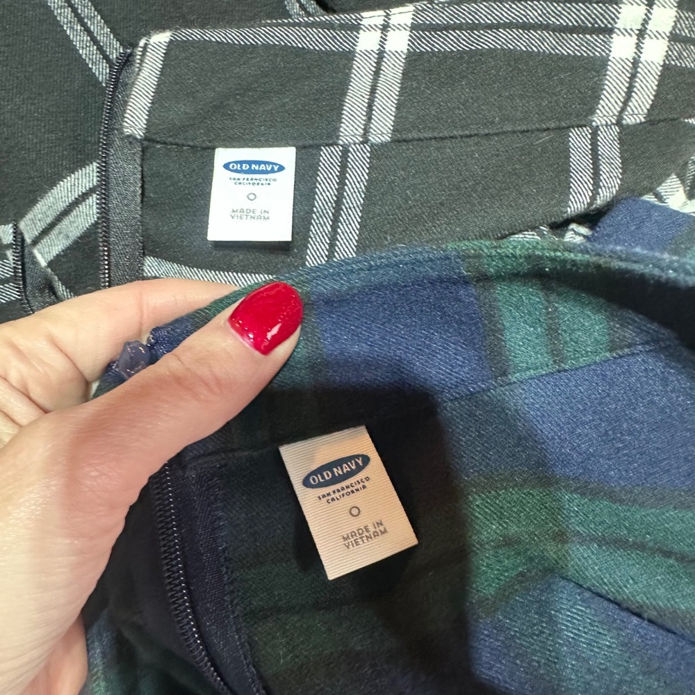 Old Navy Skater Skirts Black Plaid Green Plaid Size 0 Schoolgirl Academic - Picture 4 of 10